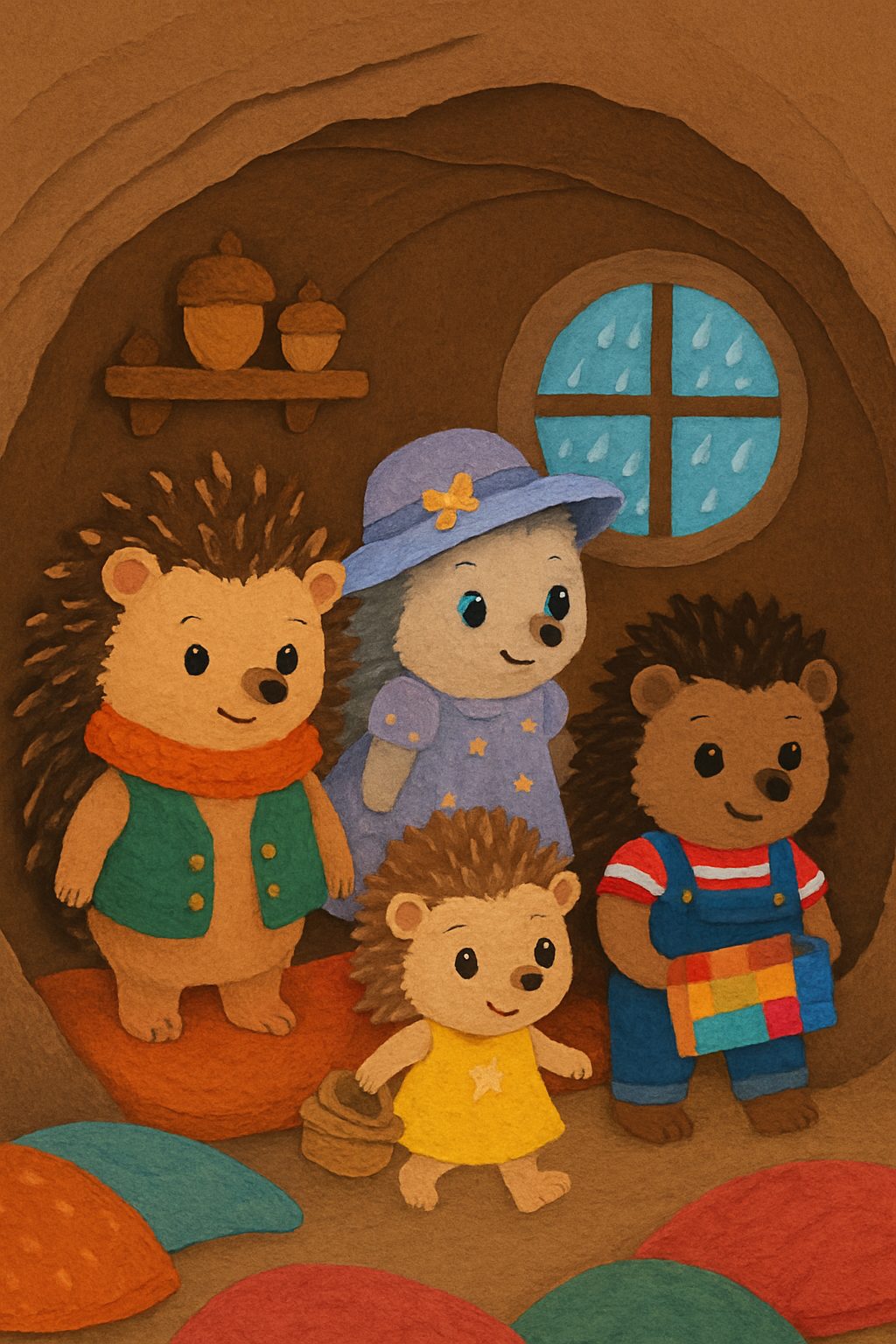 A Rainy Day Picnic in the Hedgehog Burrow