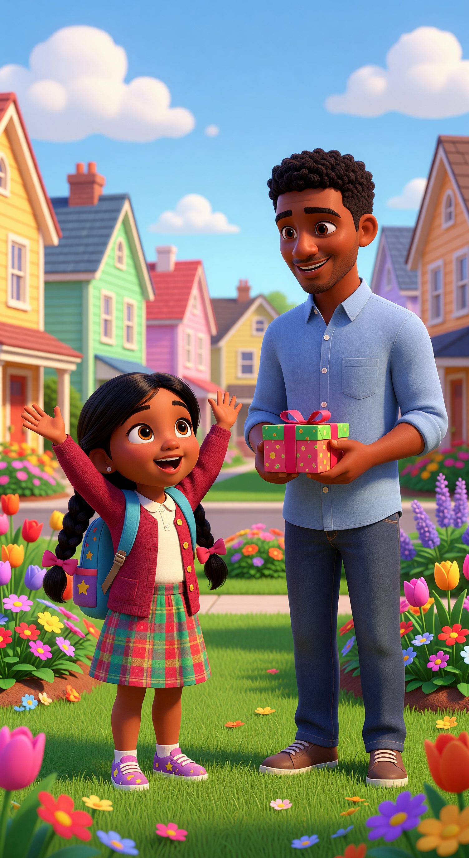 Illustrated scene 1 from A Surprise for Lily — Two New Friends, a free children's bedtime story